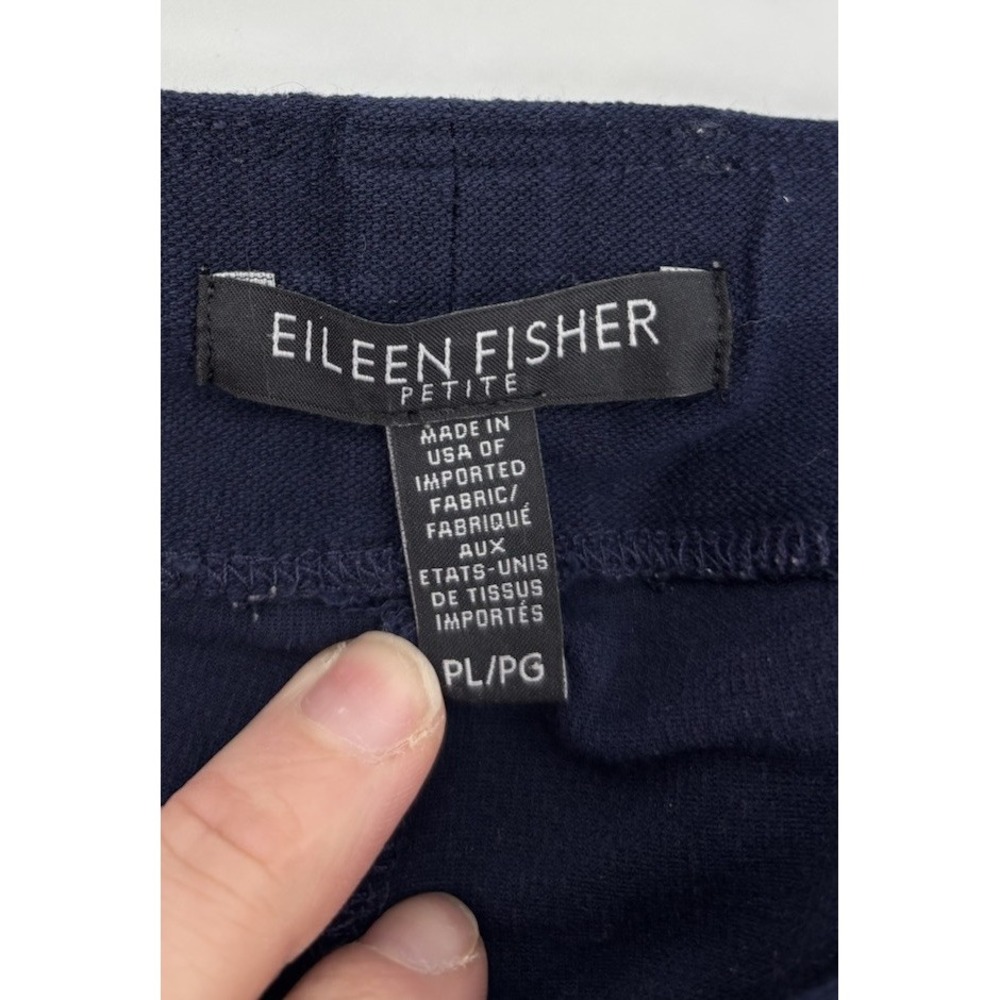 Eileen Fischer Petite L Navy Viscose Straight Leg Lightweight Dress Pants - Picture 2 of 5